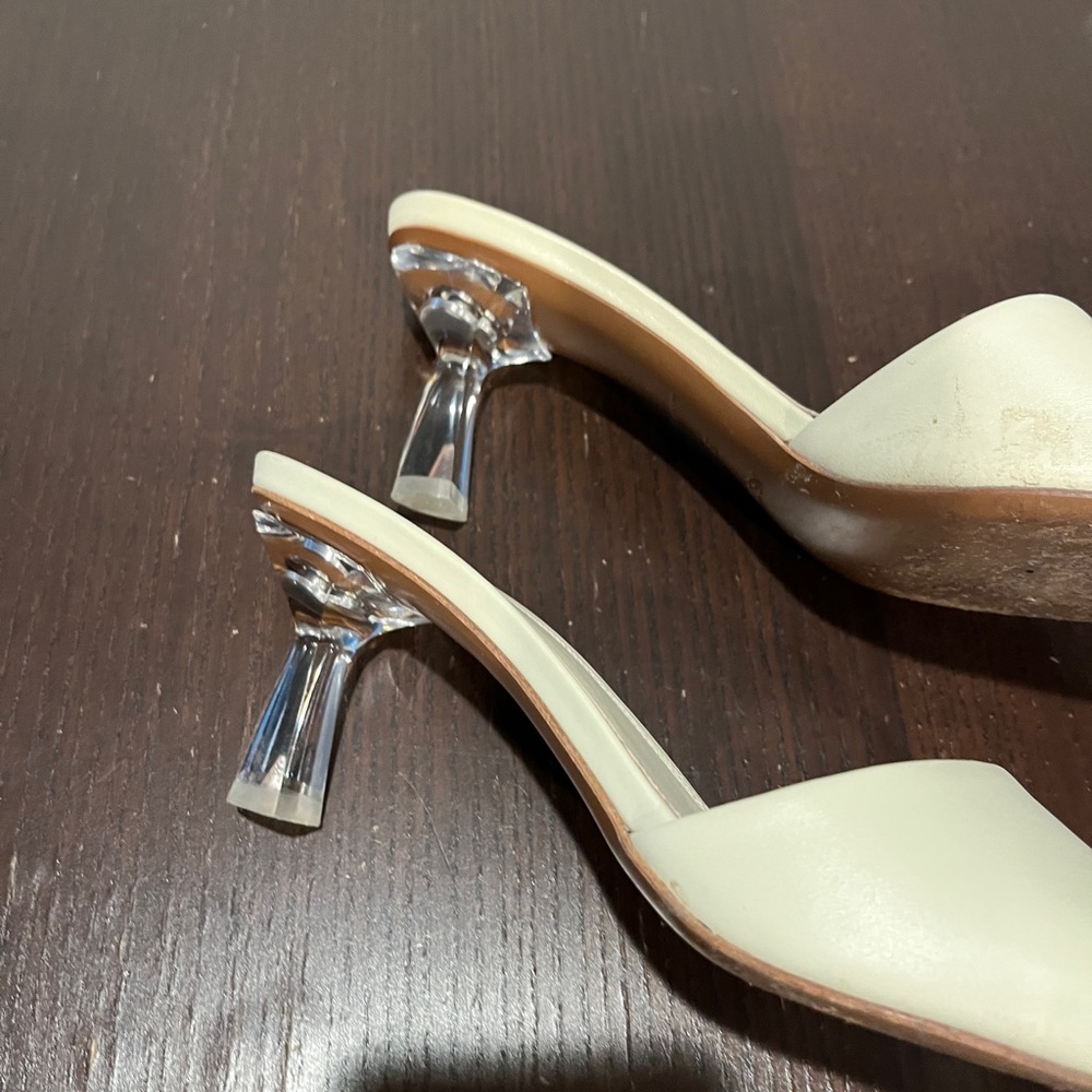 NEOUS Ivory Slide Sandal Clear Heel size 9 - Picture 2 of 4